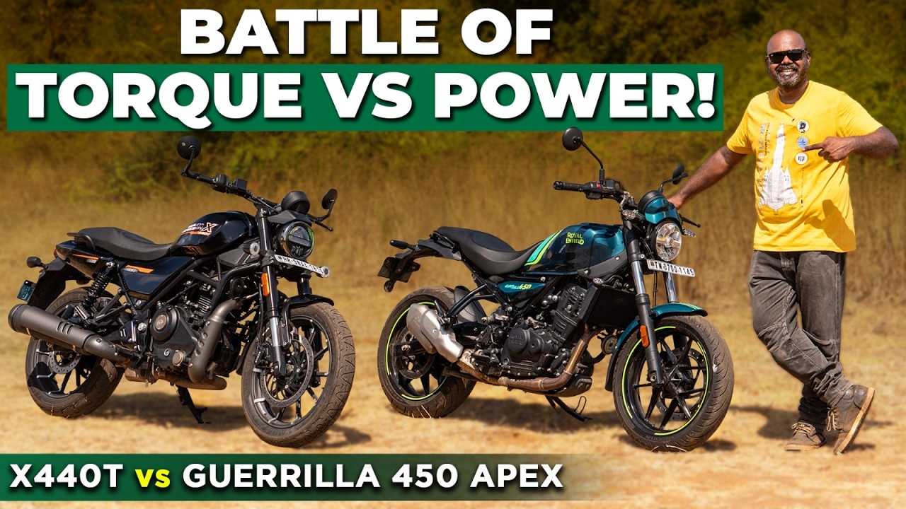 Royal Enfield Guerrilla 450 Apex против Harley-Davidson X440T: кто победит? | Acko Drive