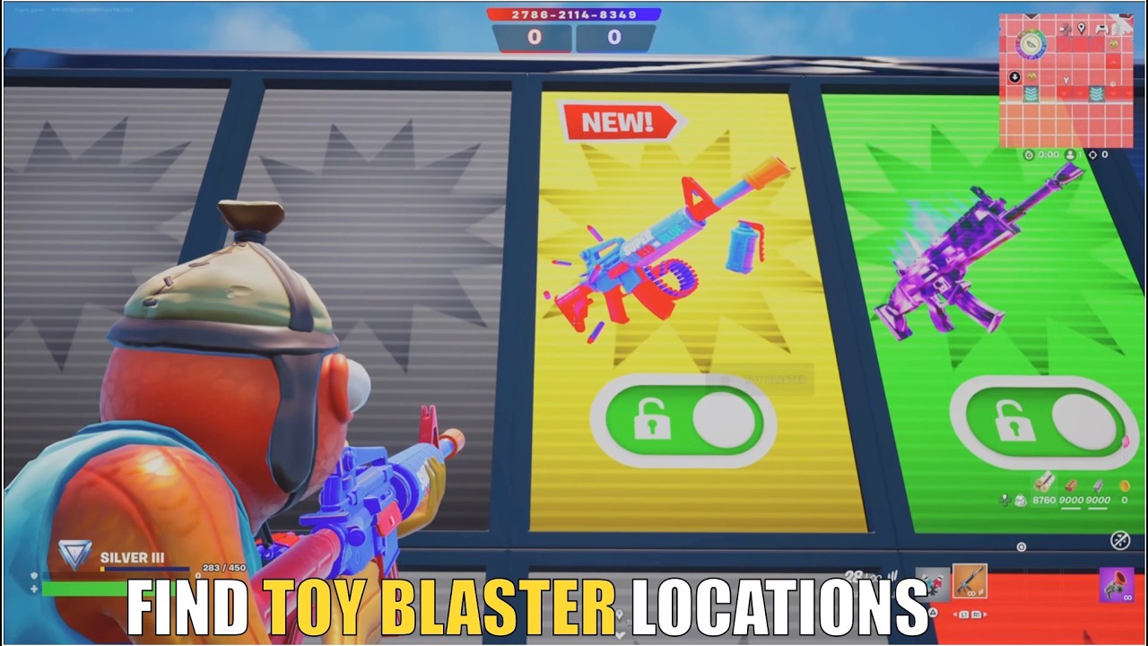 SUPER RED VS BLUE TYPICAL GAMER MAP FORTNITE - FIND TOY BLASTER LOCATIONS