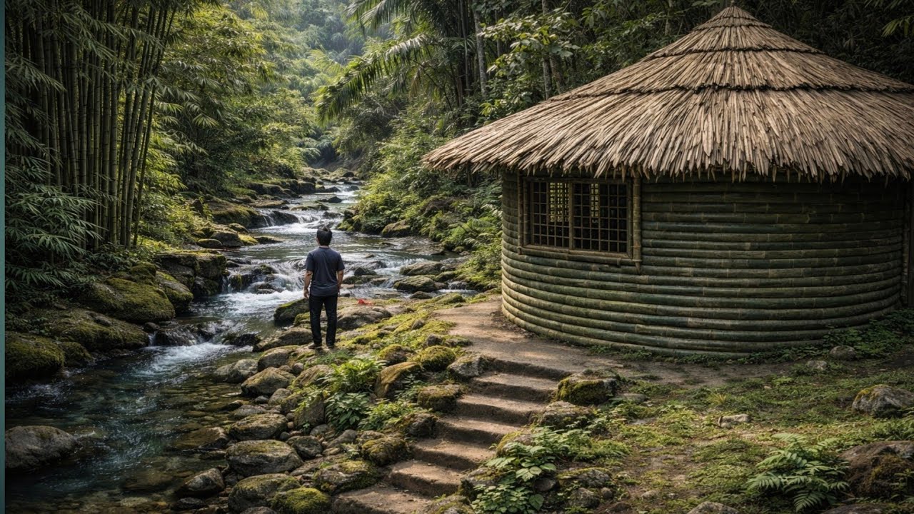 2 HARI CAMPING DI HUTAN HUJAN DERAS | BIKIN SHELTER JAMUR UNIK! Bermalam di hutan sendirian. 