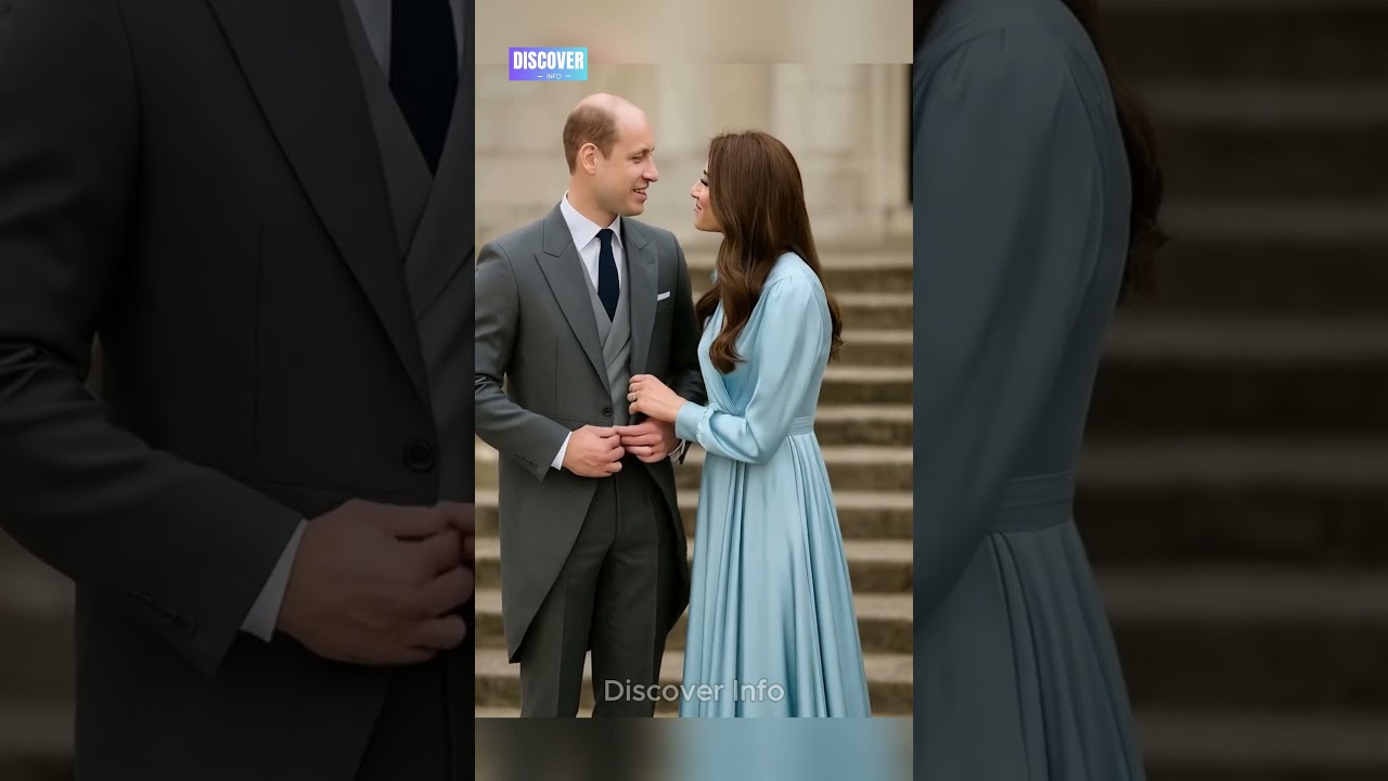 💎 Prince William in Grey Morning Coat & Kate Middleton in Pastel Blue Silk Gown #shorts #royalfamily