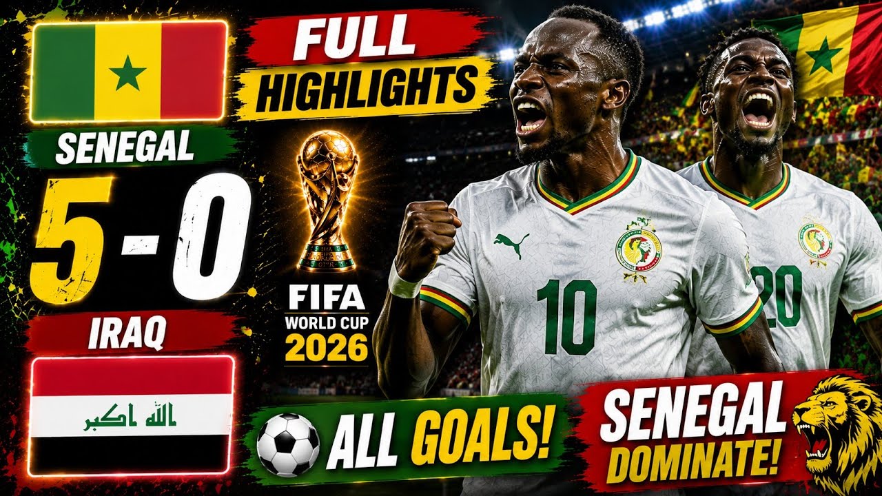 Senegal 5-0 Iraq | All Goals & Match Highlights | FIFA World Cup 2026