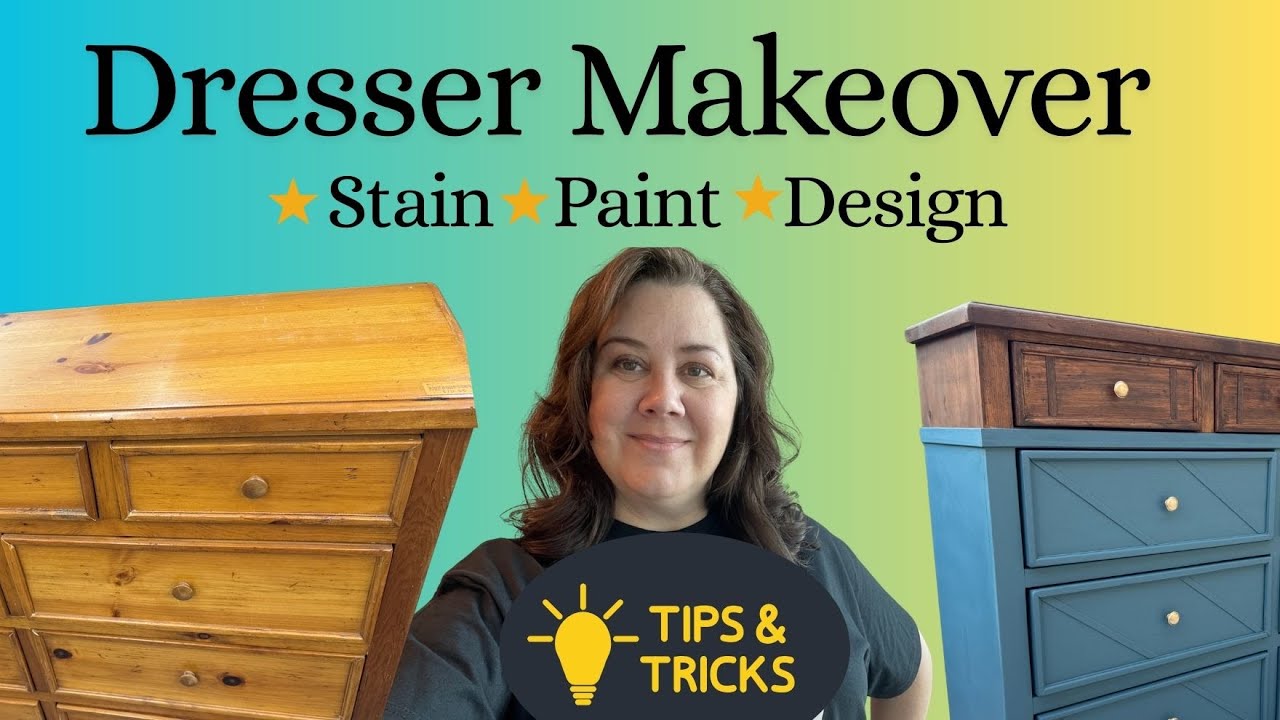 Dipped Dresser with Stain and Paint - So CUTE! Furniture Design Series / Season 1 Ep. 5
