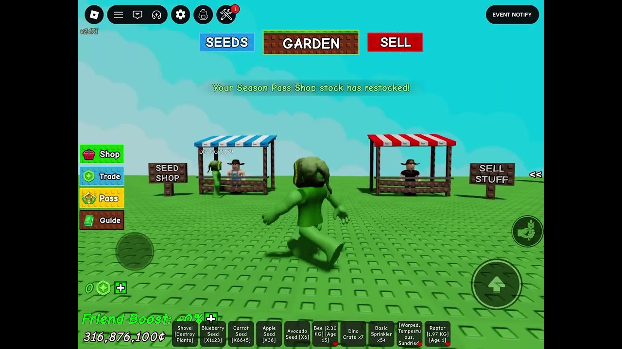 Grow a garden sell shop 