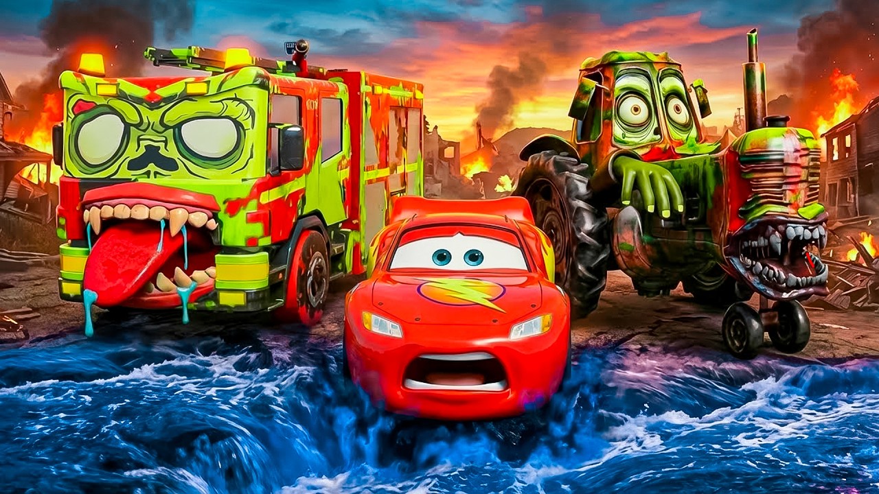 3D Trend McQUEEN Genz: PURPLE TOXIC RIVERS from Zombie! Giant Monster Chase  BeamNG Horror Story