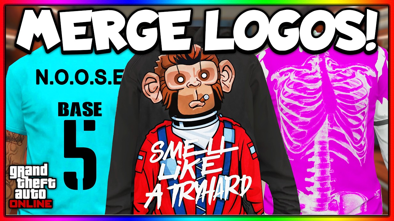 *EASY* How To MERGE LOGOS On ANY Top (GTA 5 Online Clothing Glitches)