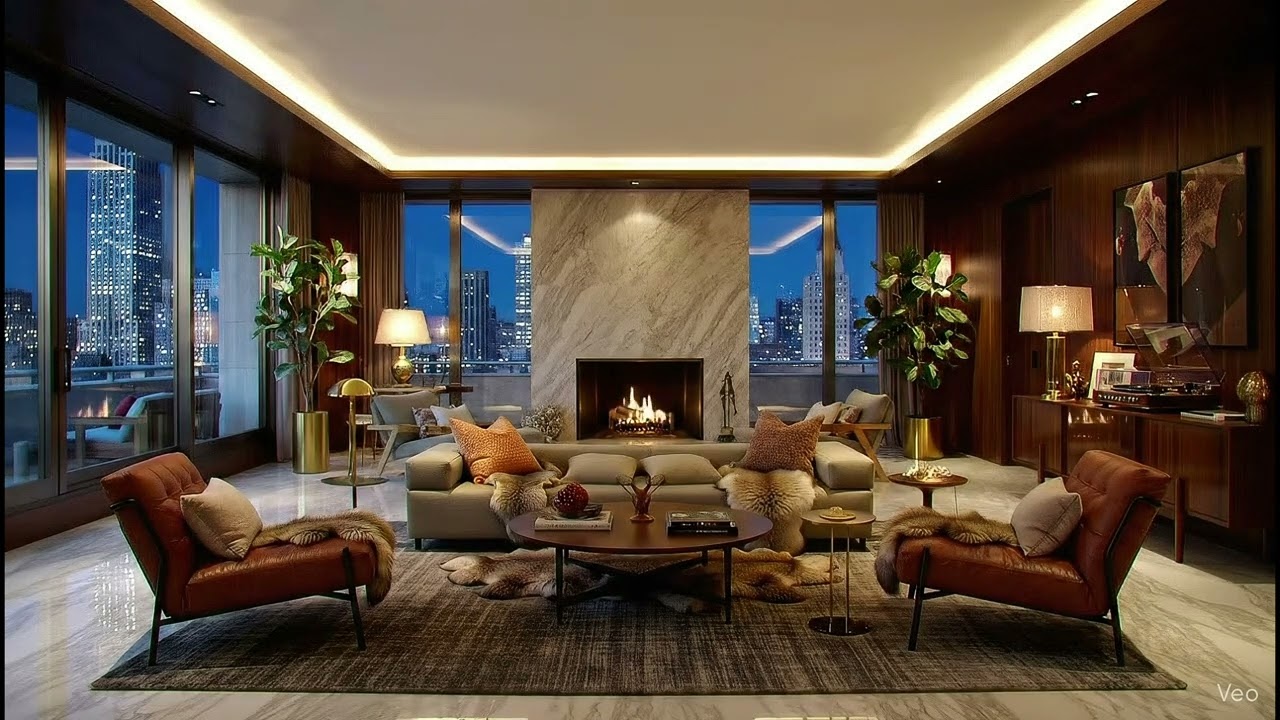 Luxury 60s Penthouse Jazz &ndash; Cozy Fireplace & Vinyl Ambience
