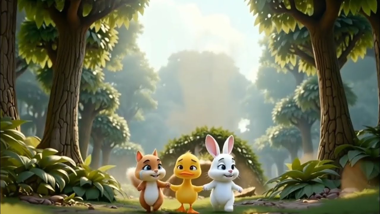 Three Best Friends #story #kids #rabbit #duck #squirrel #friends 