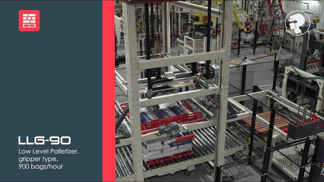 #Low_Level_Infeed Palletizer, gripper type: 900 bags/ hour