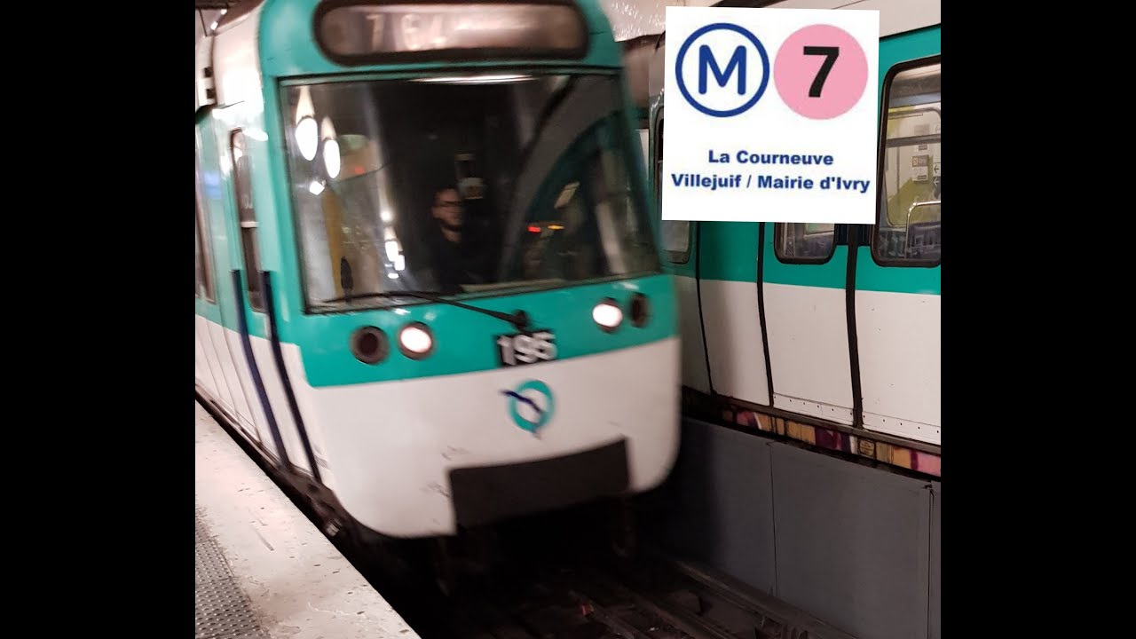 ( Métro Ligne 7 ) Trajet à bord d'un MF77 Fort frottement 0:32 à 0:59! Palais Royal Musée du Louvre