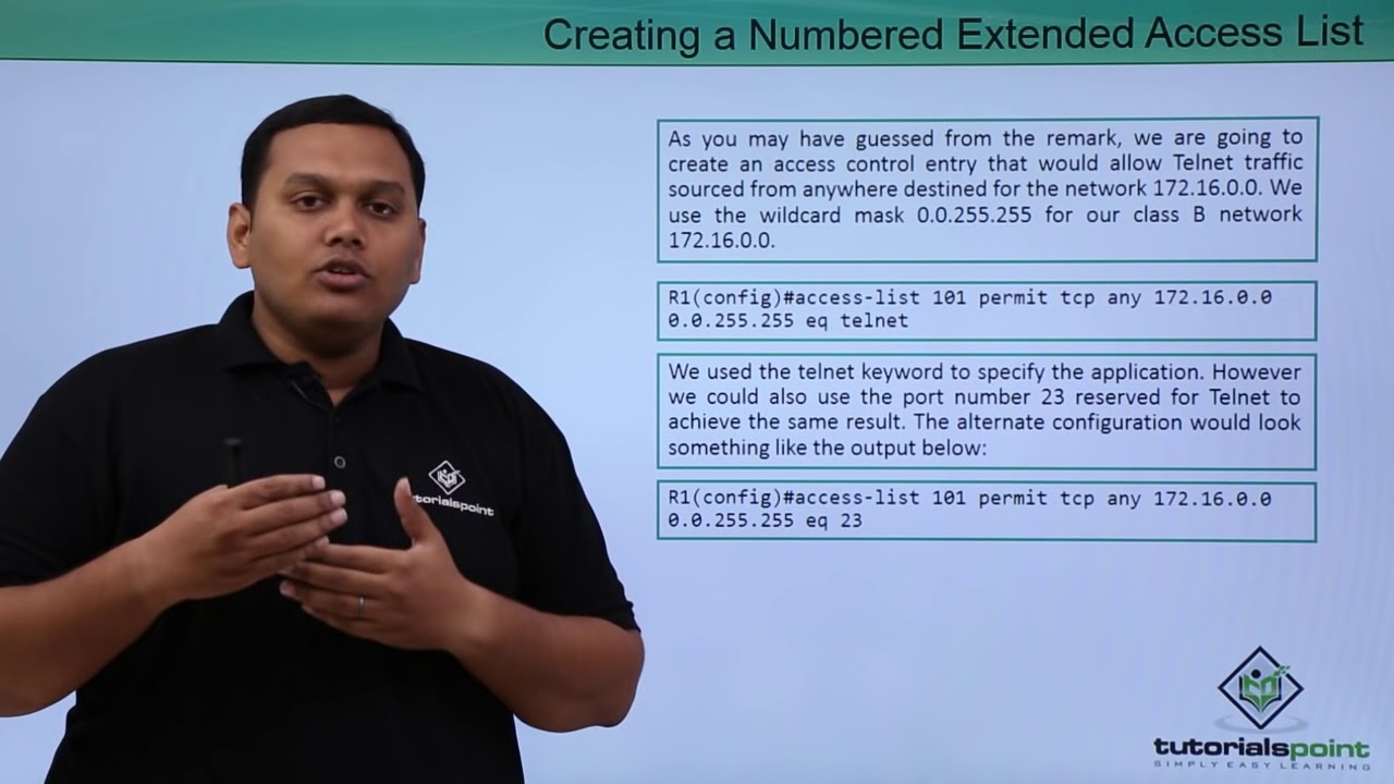 Creating a Numbered Extended Access List