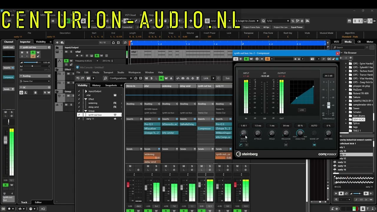 How to layer early hardcore / gabber sawtooth (hoover) leads in Cubase (Vital)