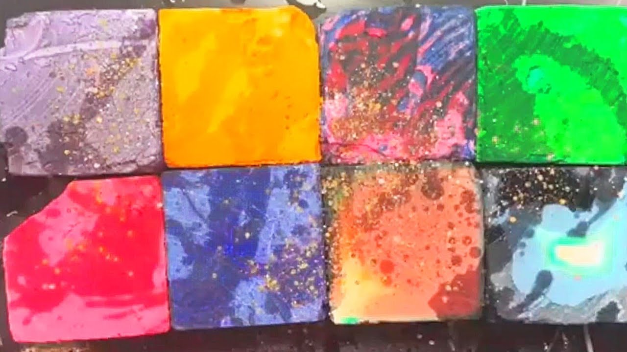 Colourful Dyed Gym chalk Crumbling #oddlysatisfying #gymchalkcrush #asmrsounds #stressrelief #asmr