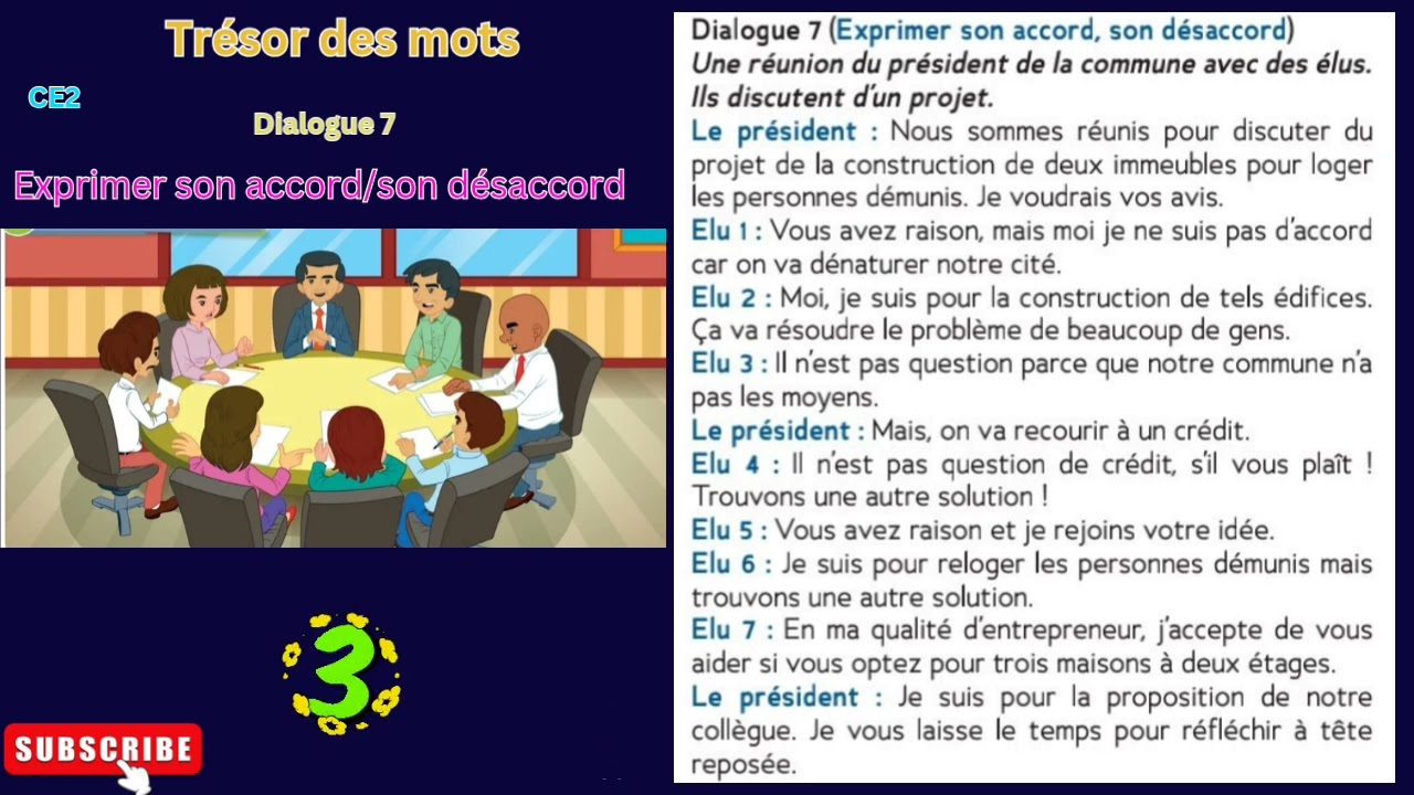 Trésor des mots l CE2 l Unité 4 l Dialogue 7 l Exprimer son accord, son désaccord