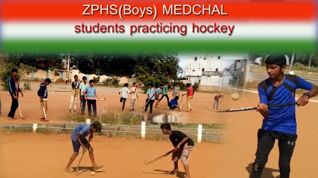 Government school children || ZPHS (boys)Medchal || hockey beginners training.