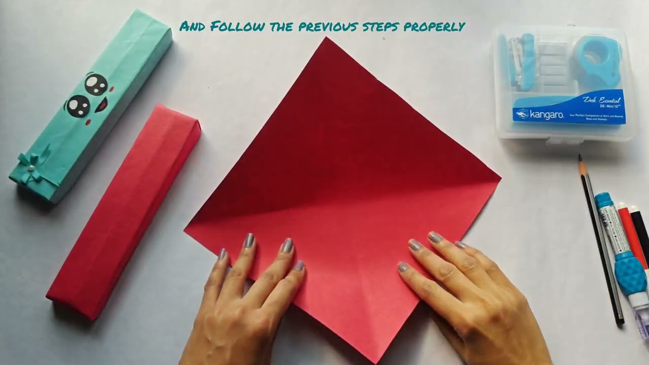 DIY Paper Pen Box ✏️📦 | Easy Fold & Glue Craft with Kangaro DE-10 Minikit