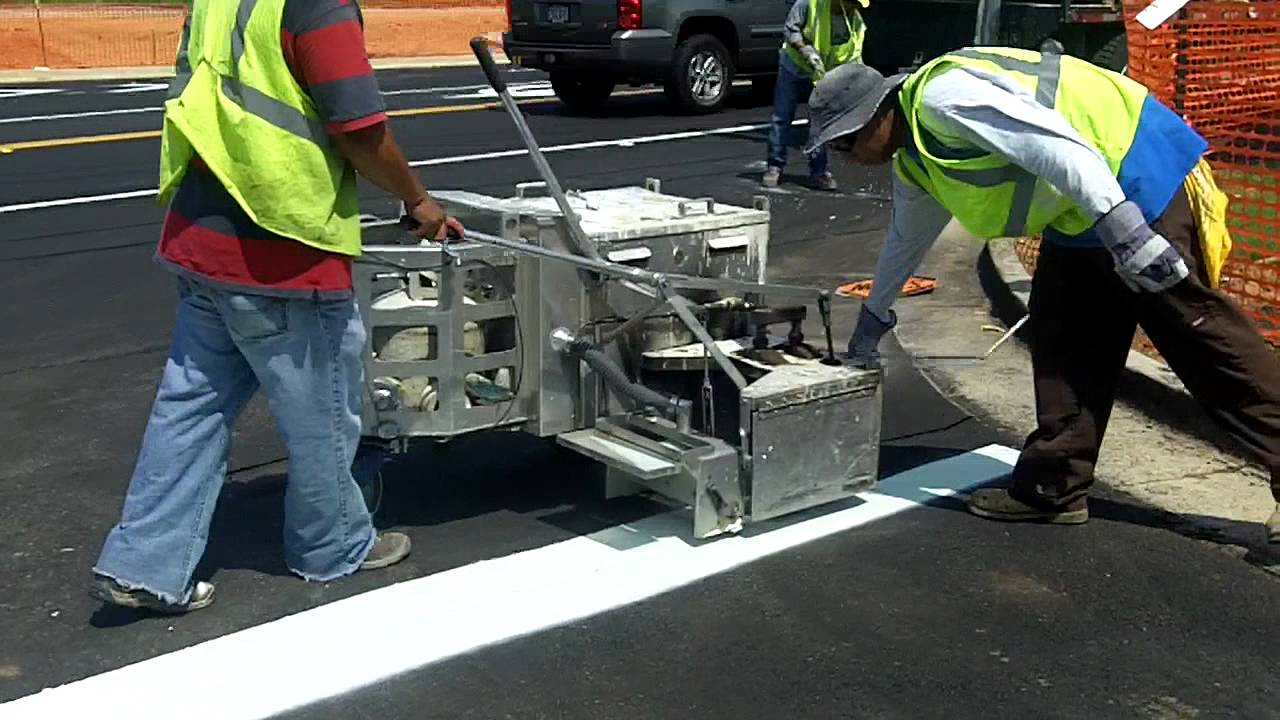 Thermoplastic Stop Bar Installation