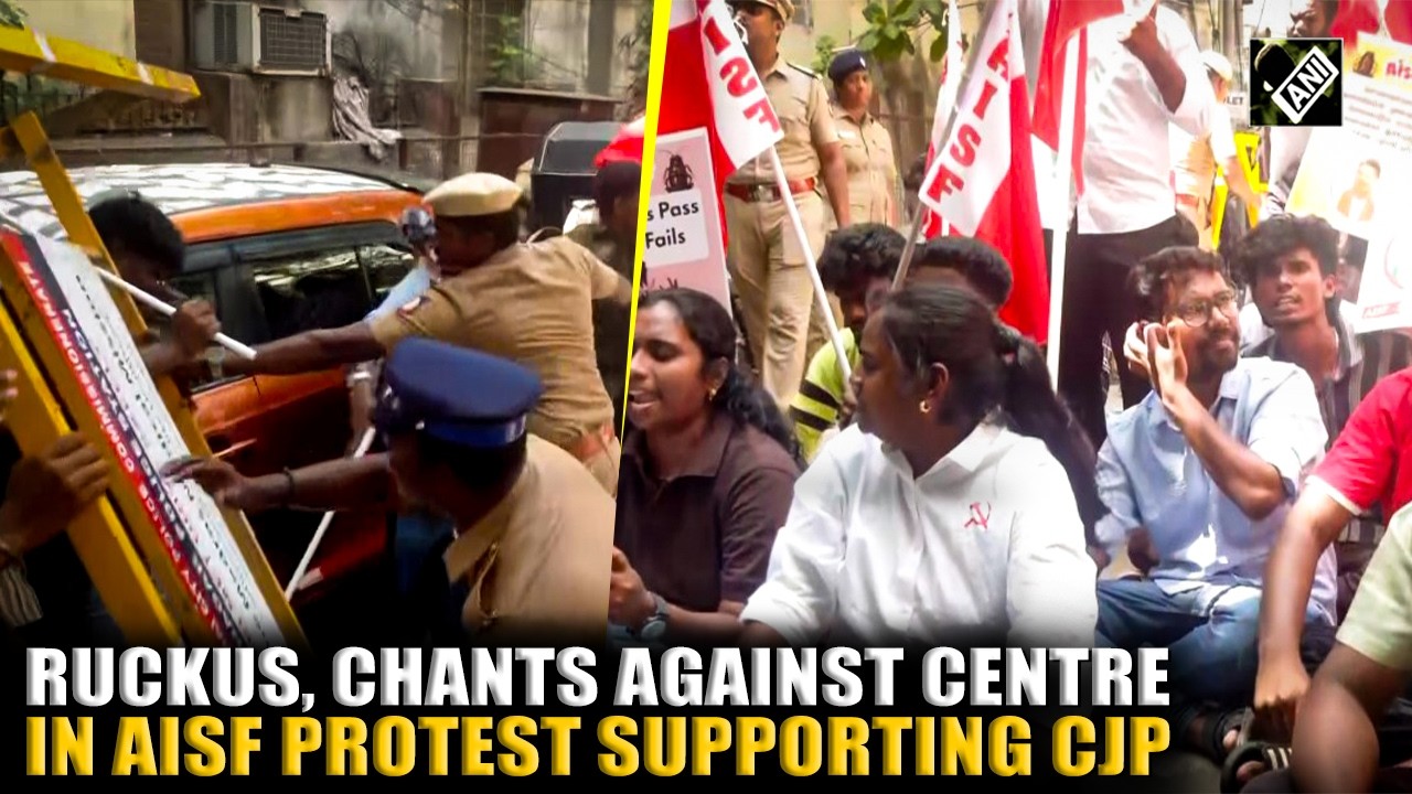 Ruckus erupts in All India Students Federation protest supporting Cockroach Janata party, in Chennai