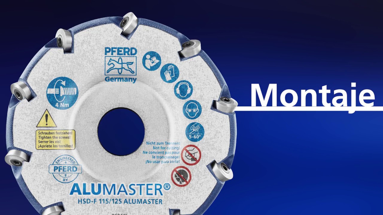 Abrasivos PFERD - Montaje Disco de fresado High Speed ALU MASTER