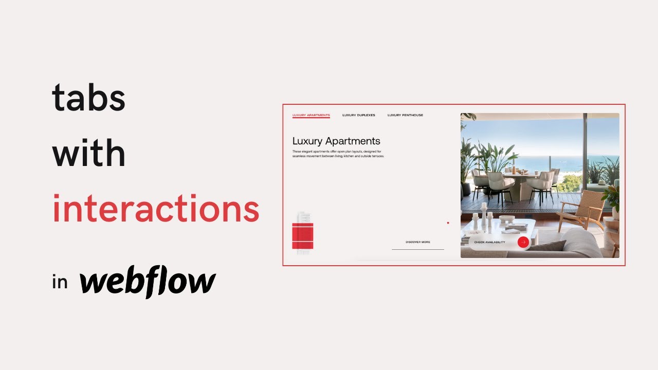 Tabs with Image Slide, Text Animate, and Link Hover Interactions | Interactions in Webflow #09