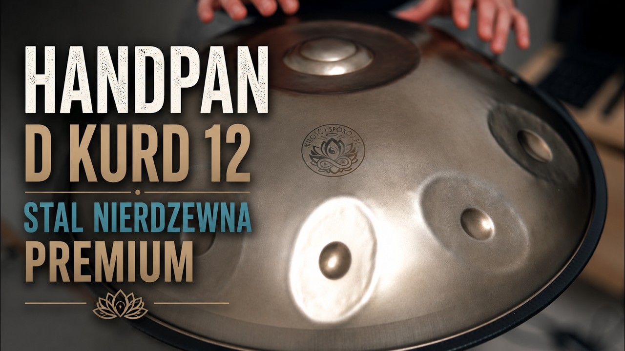 🎥 Handpan D Kurd 12 440Hz stal nierdzewna Premium – silver – kontrola jakości Miłość i Spokój