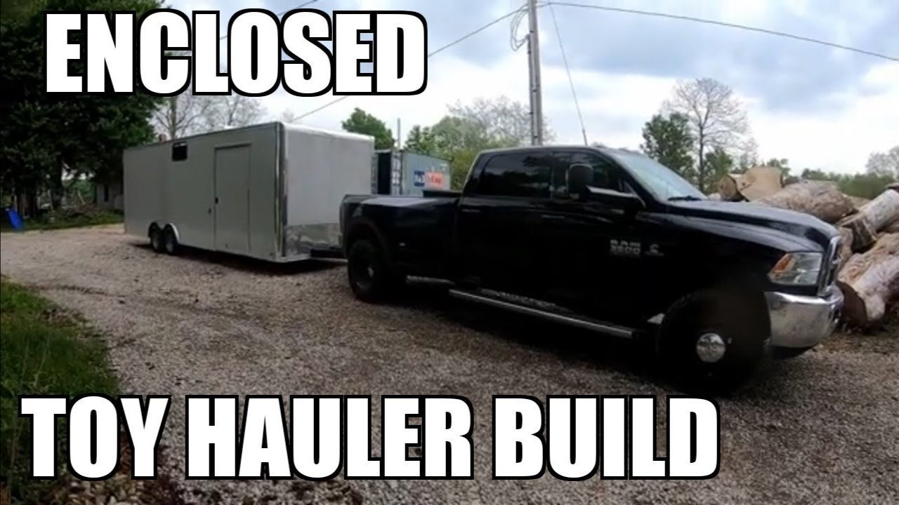 #53 Enclosed trailer toy hauler build. Paint, epoxy , X track system, and bed build.
