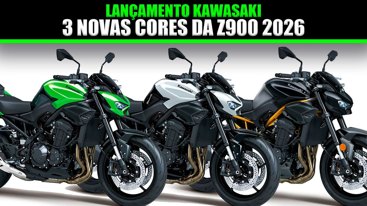 3 NOVAS CORES DA Z900 2026 - LANÇAMENTO KAWASAKI