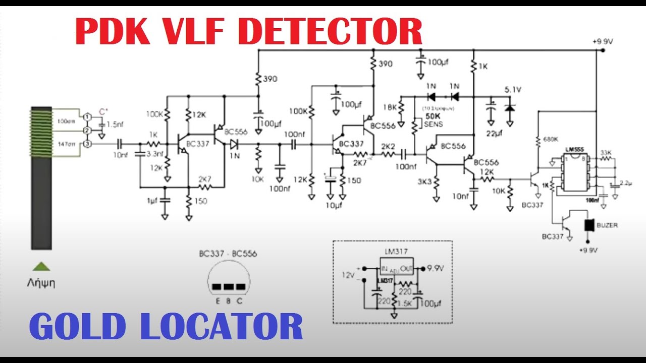 Long range gold locator PDK VLF wiring diagram