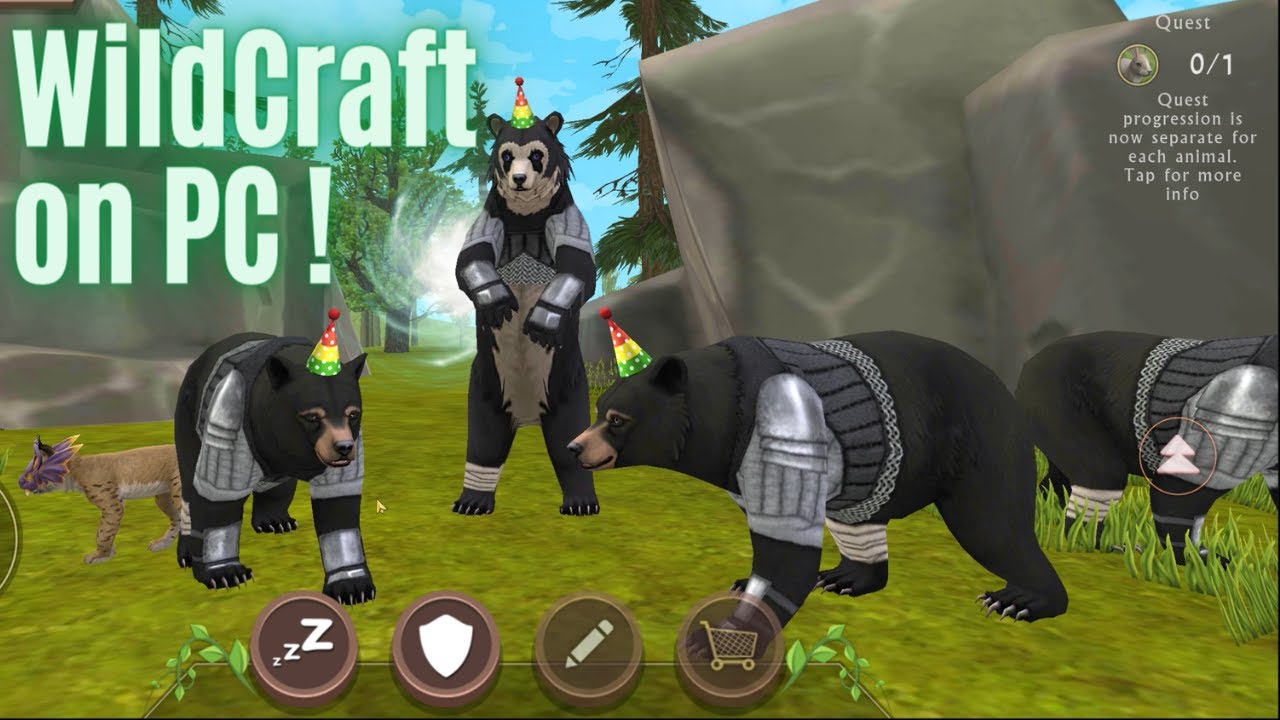 I play WildCraft: Animal Sim Online - with my Bear Family on PC, by Astros Farm