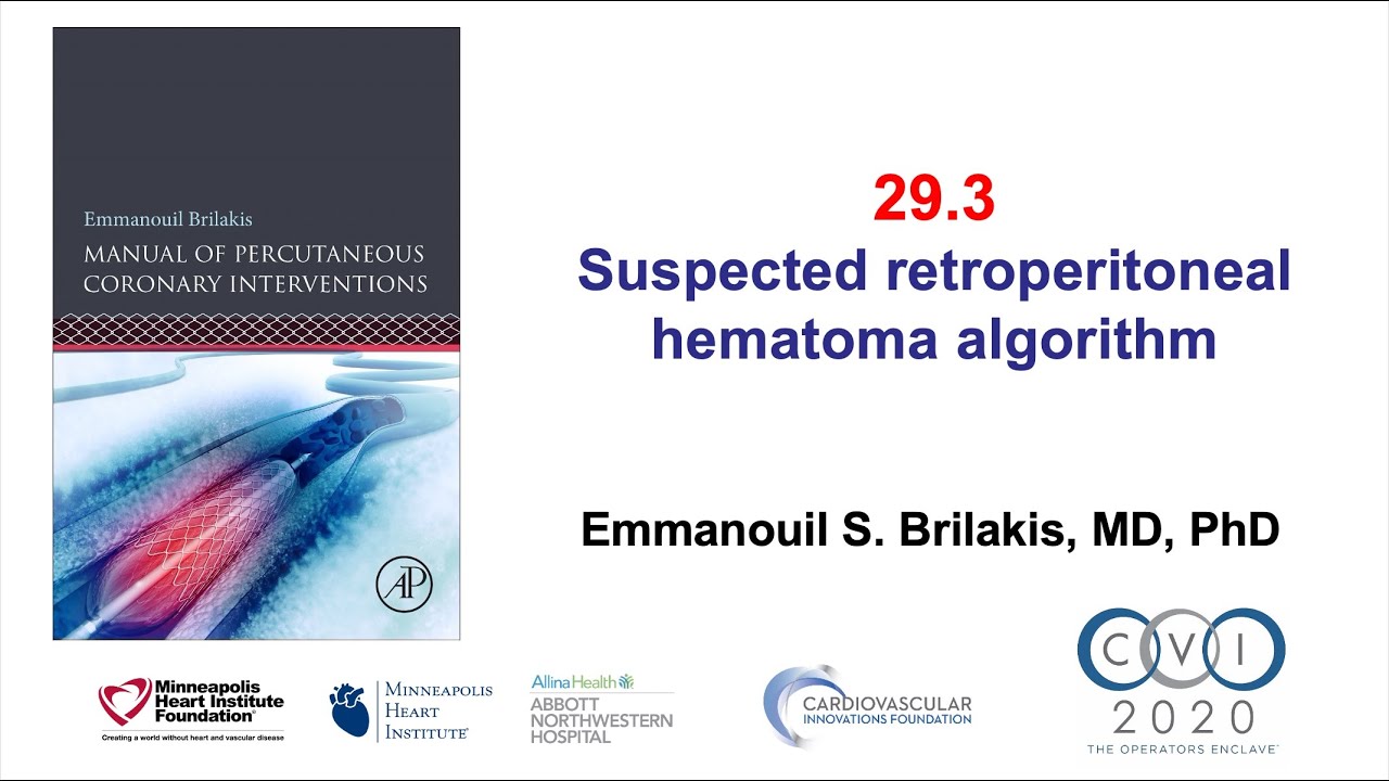 29.3 Approch to suspected retroperitoneal hematoma - Manual of PCI