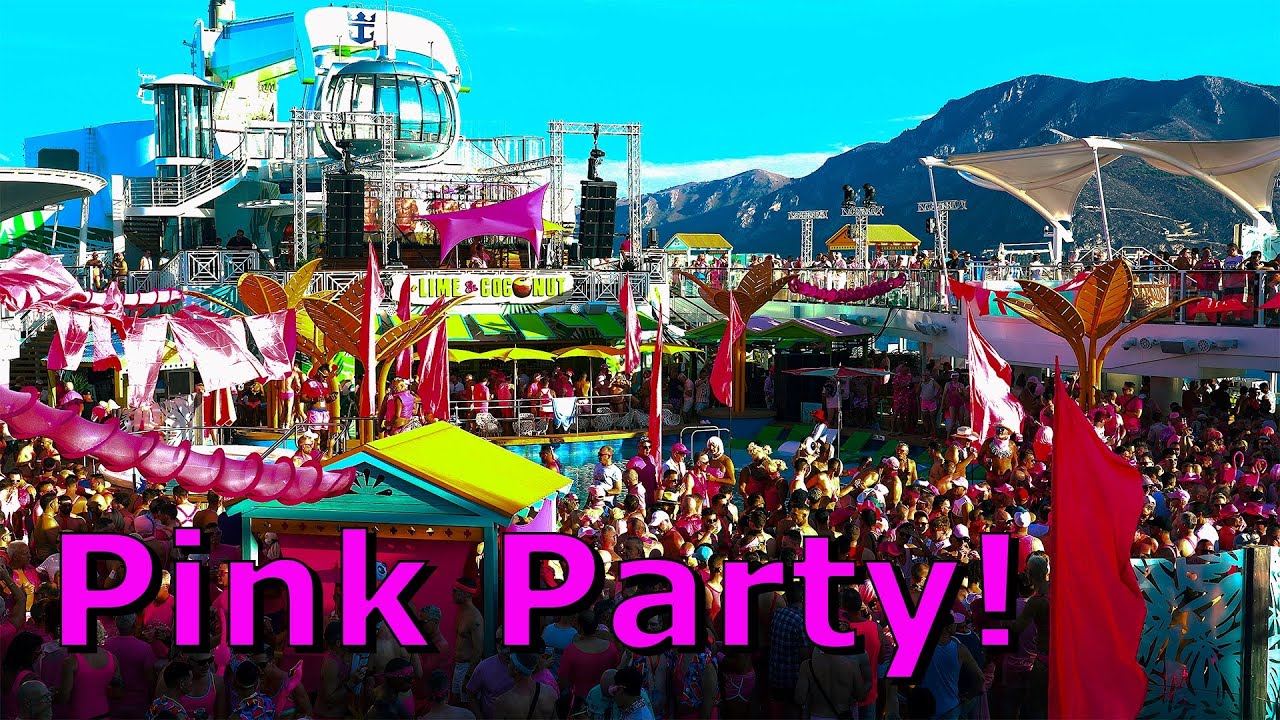 Pink Party 4K HDR - Atlantis Events Mediterranean Cruise - Odyssey of the Seas - Barbie Fun!