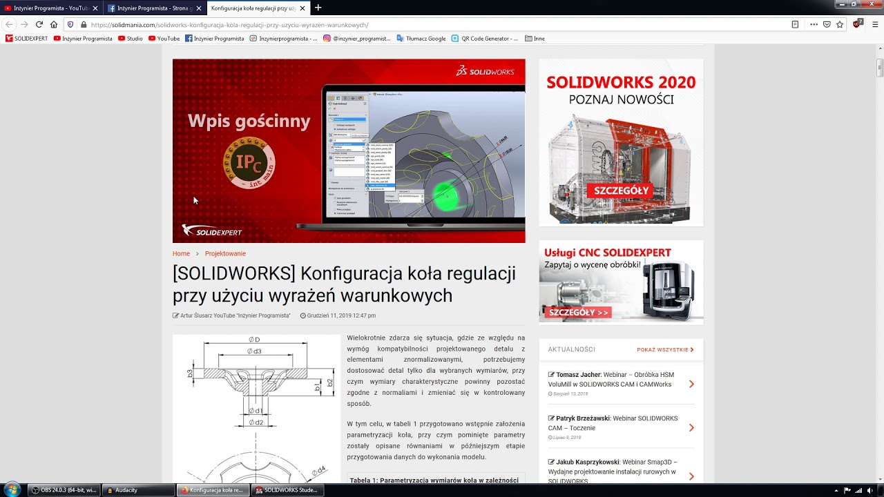 [#86] Wyrażenia warunkowe w SOLIDWORKS - artykuł na blogu SOLIDMANIA.