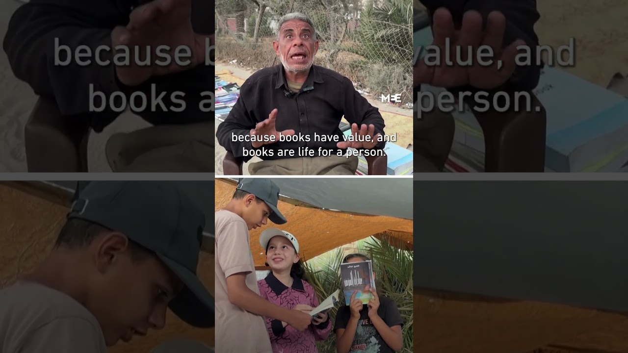 Gaza bookseller rebuilds his bookstore with books rescued from the rubble