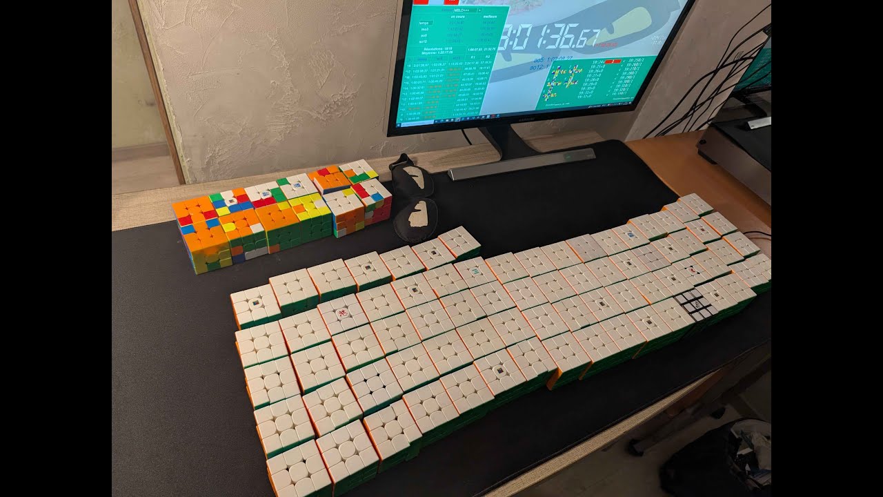 MBLD temps illimité PB : 75/87 en 3h01:36 (2h24:17) !