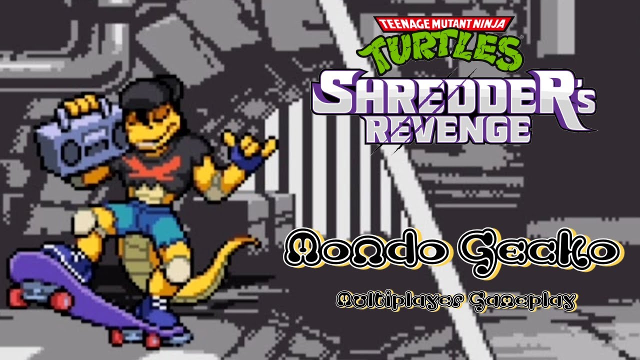 TMNT Shredder's Revenge: Mondo Gecko Multiplayer Gameplay