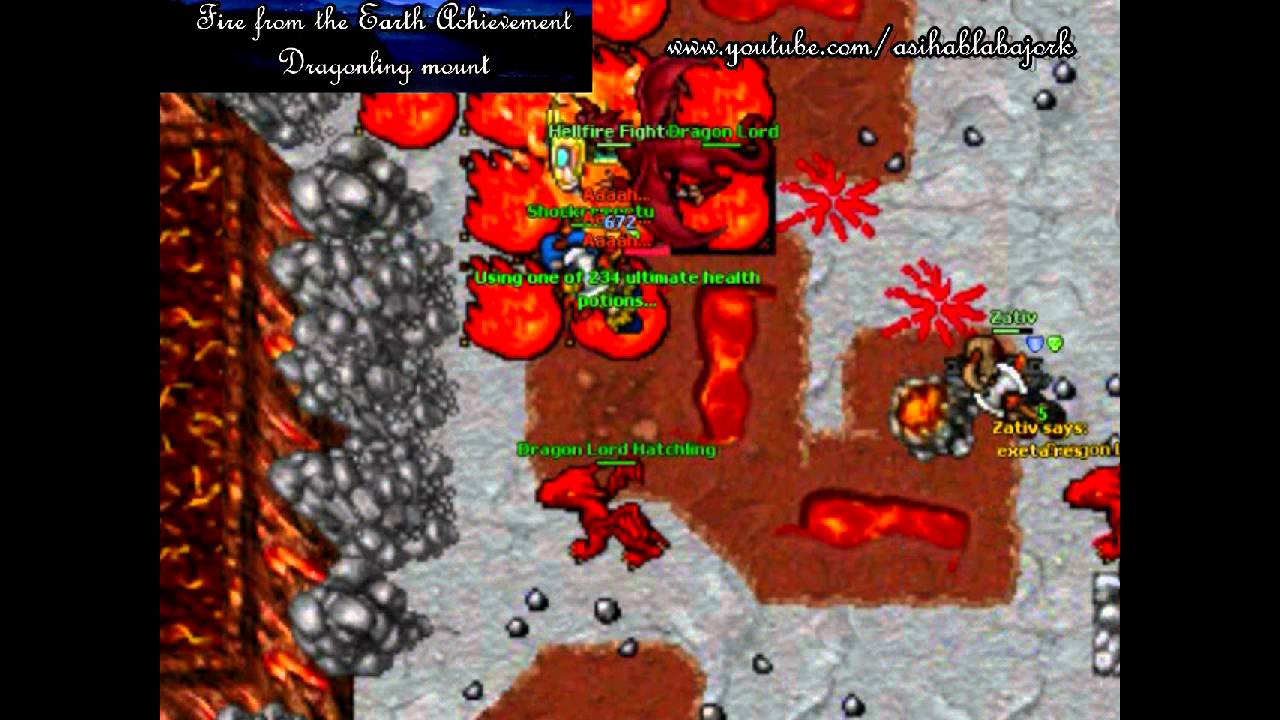 Fire from the Earth Achievement - Dragonling mount - Tibia tutorial