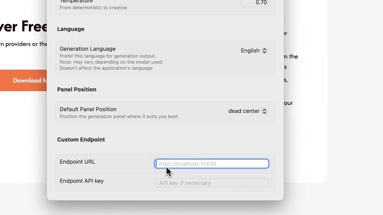 How to set your own OpenAI compatible endpoint in Alter?