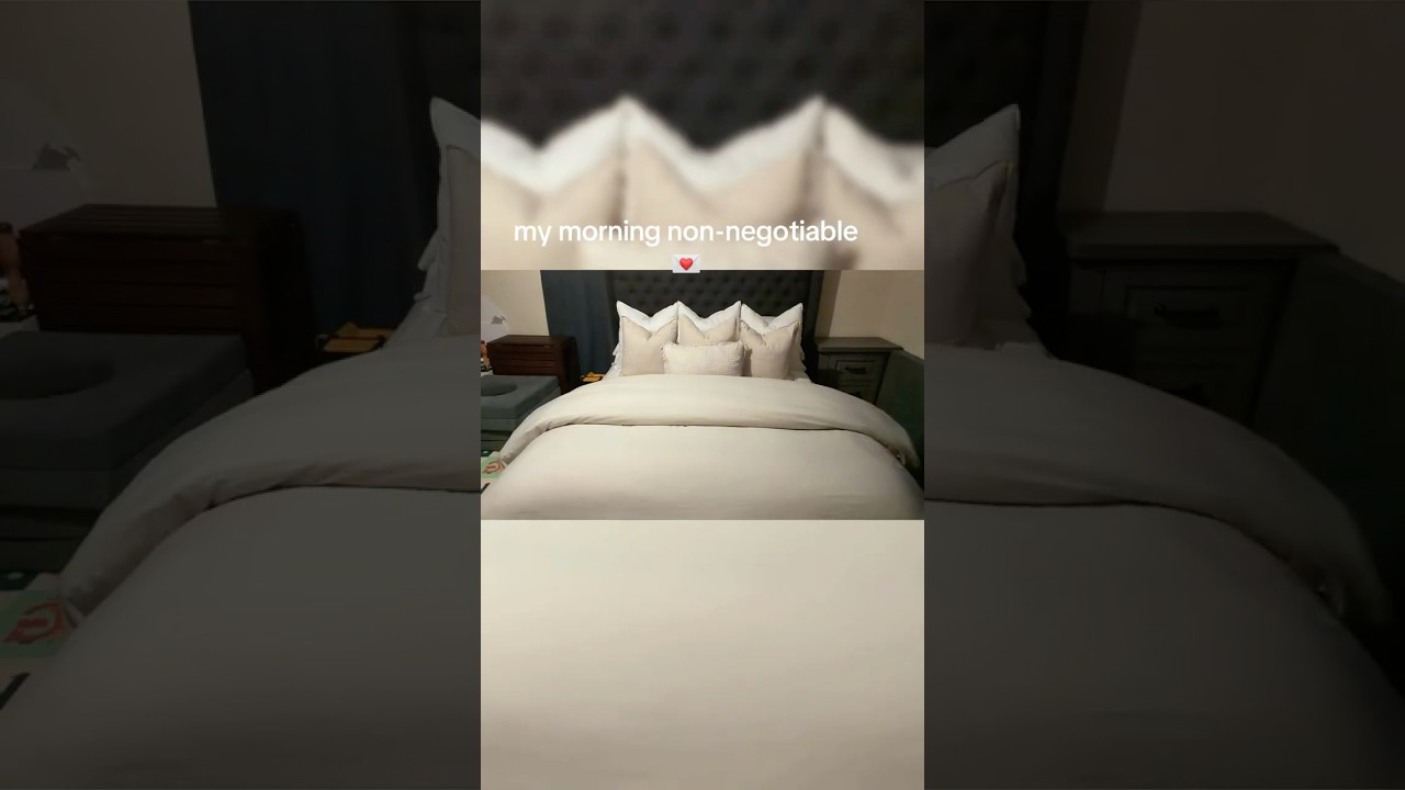 i just tell myself that if the bed isn't made, i can't make my coffee #Home #morningroutine #bedding