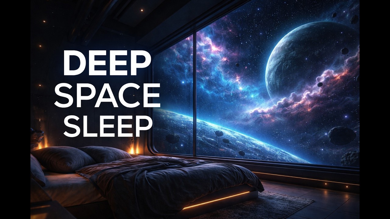 10 Hours of Deep Space Sleep 🌌 Vacuum Sound & 432 Hz | Cozy Spaceship Bedroom