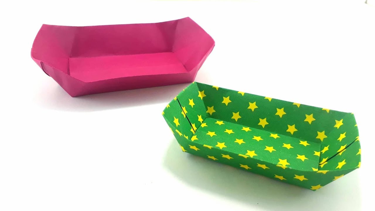 Origami Tutorial - How to fold an Easy Origami paper Tray