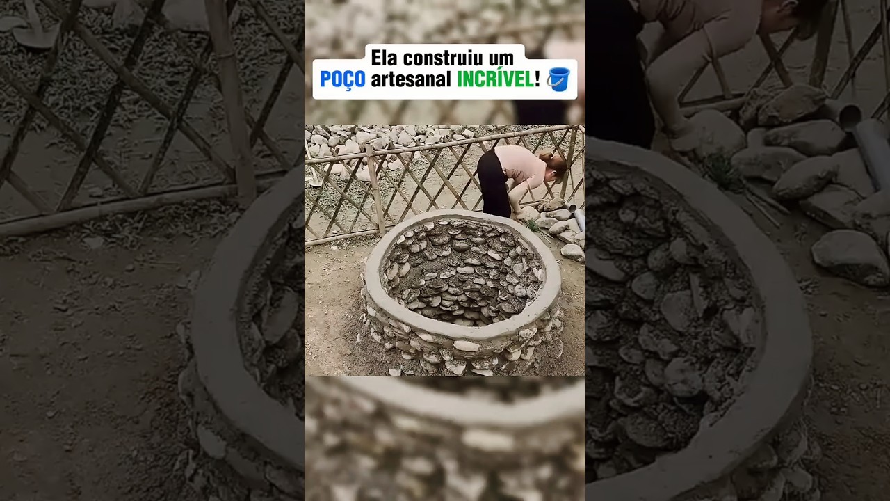 Ela construiu um PO&Ccedil;O artesanal INCR&Iacute;VEL! 🪣 #natureza #agua #construcao #animais #po&ccedil;o