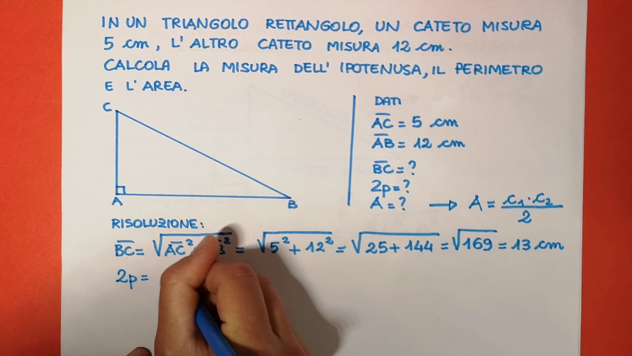 Teorema di Pitagora applicato al triangolo rettangolo