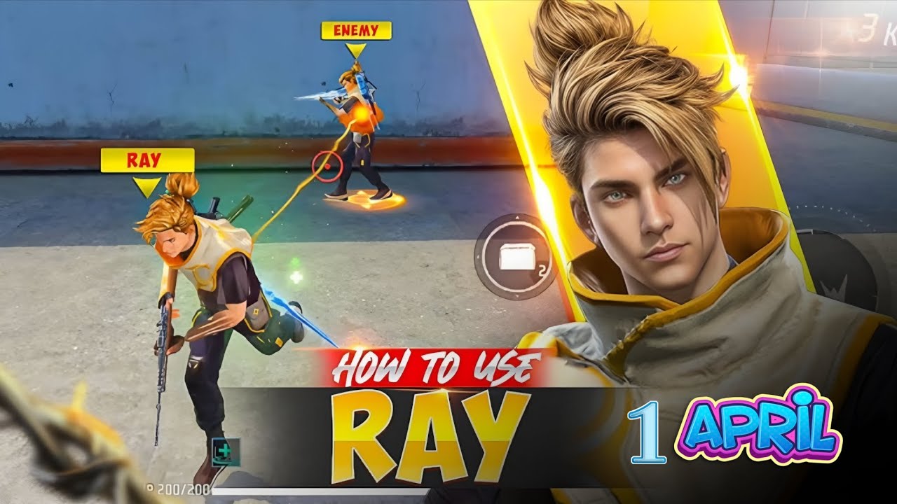 How to use new RAY character || Free fire New character Ability Full 