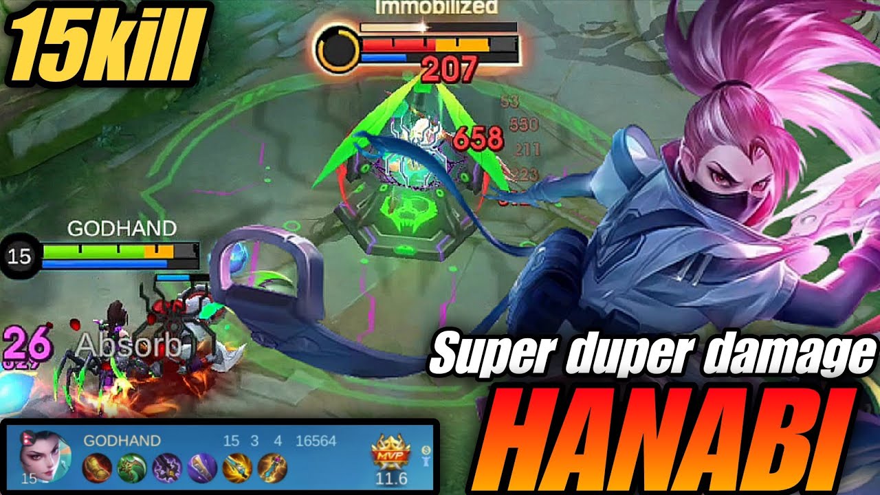 Hanabi super duper damage !! 15 kills !! Intense battle 