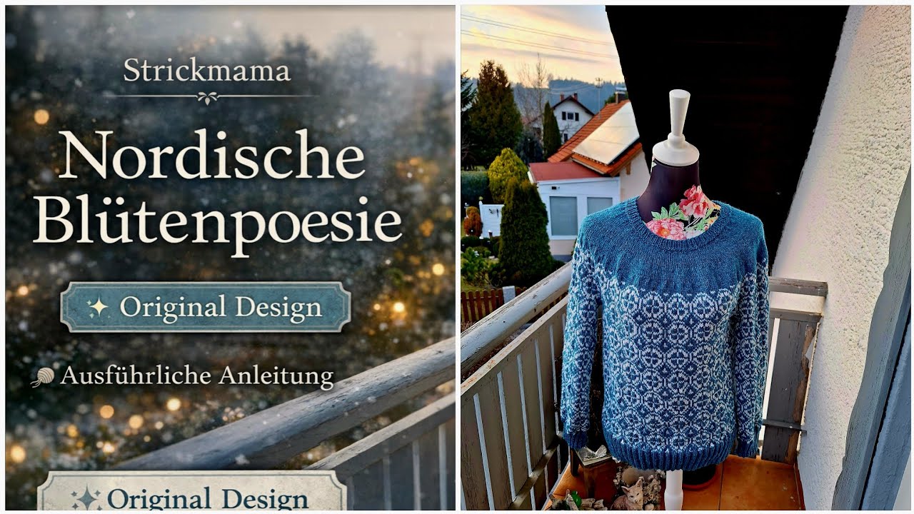 🧶 Nordische Blütenpoesie – mein eigenes Design #stricken #knitting #strickanleitung 