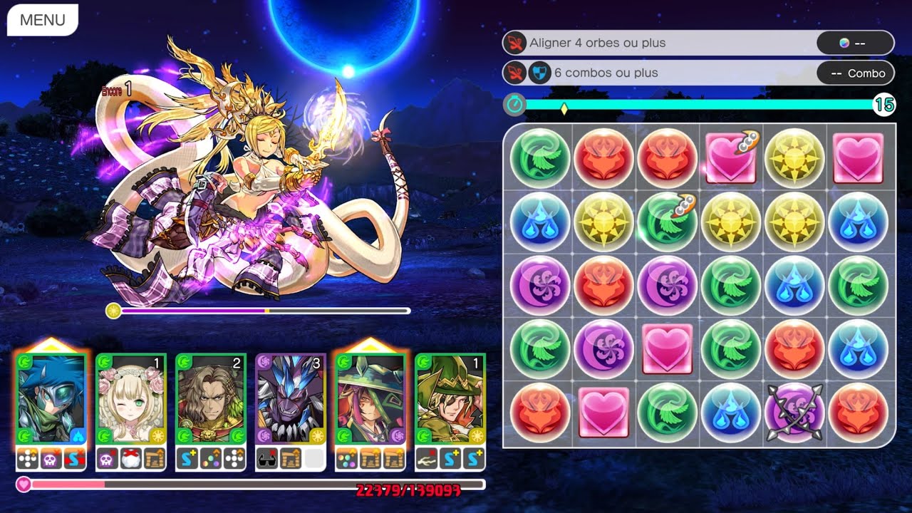 Puzzle & Dragons Story - Golden Echidna Level Max (Wood Cross Team)