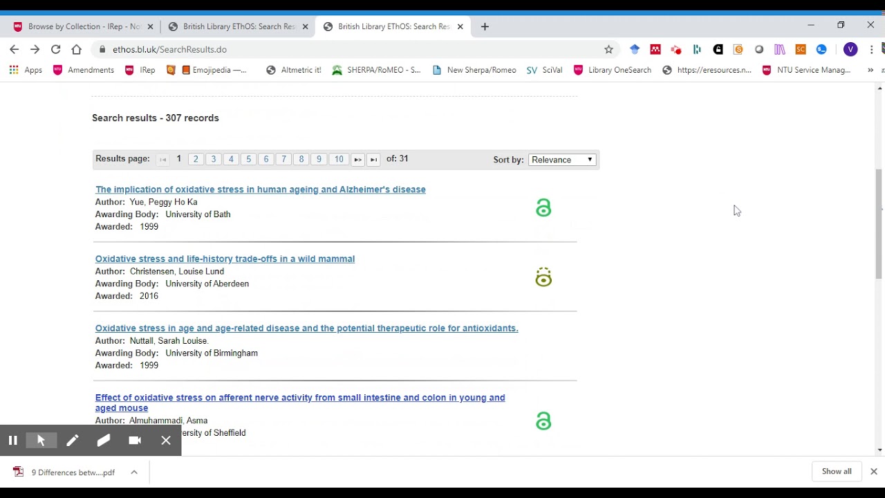 Using The British Library's e-thesis online service (EThOS)