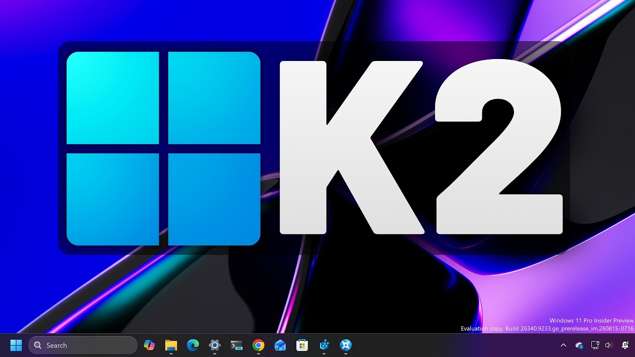 Самые важные нововведения Windows K2 в Windows 11 (август/сентябрь 2026)