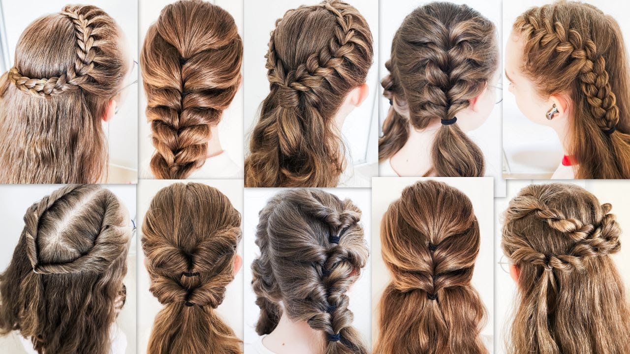 10 EASY AND BEAUTIFUL HAIRSTYLES IN A MINUTE! Easy hairstyles for every day!