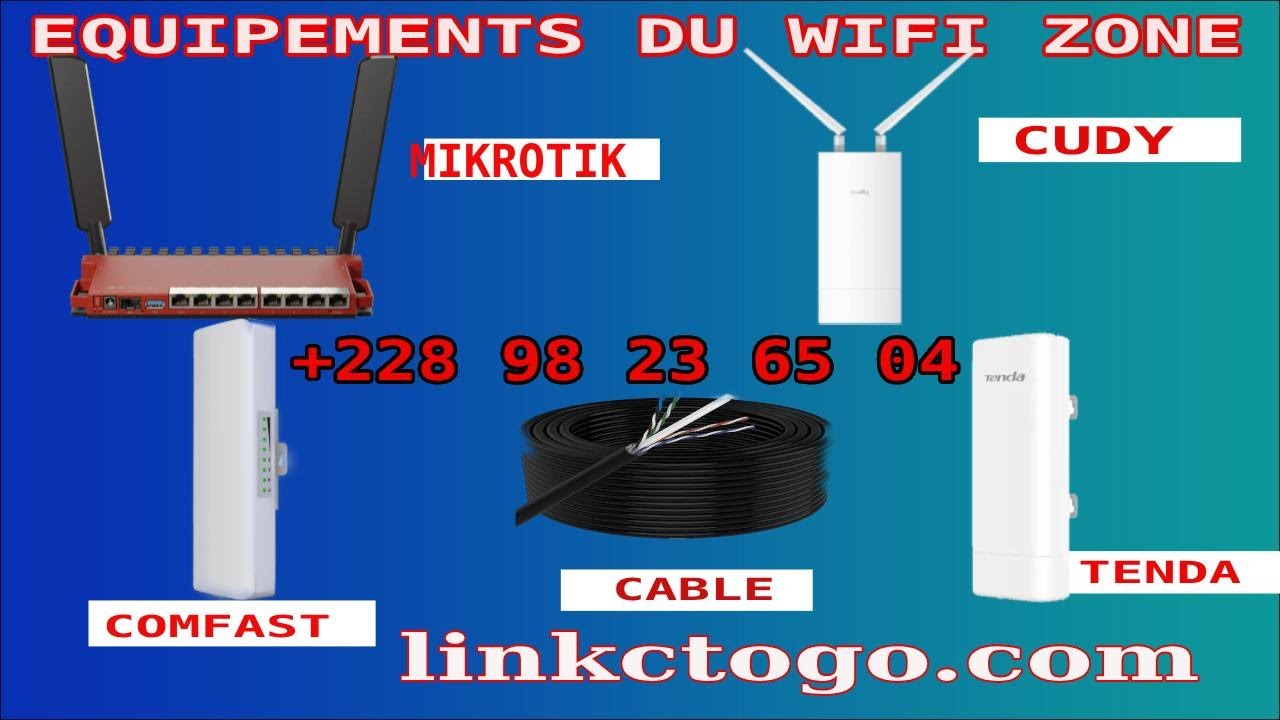 WIFI ZONE LES EQUIPEMENTS NECCESSAIRES INTERNET MIKROTIK ANTENNE