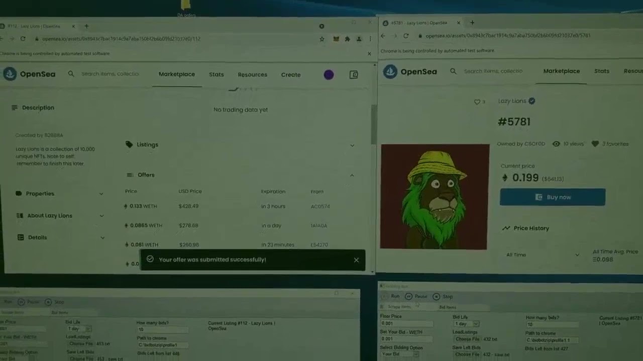 OpenSea Bidding Bot - 20 ETH a week flipping NFTs [OPENSEA BOT]